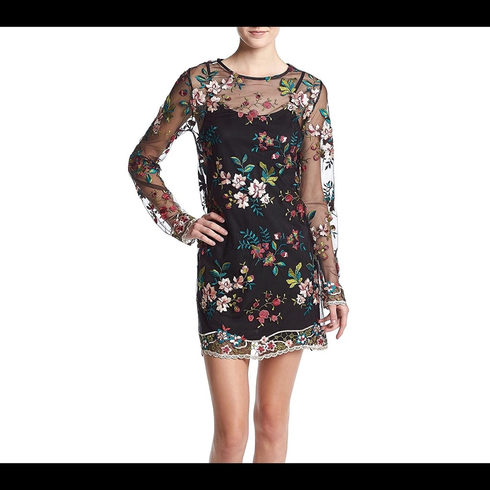 Taylor & Sage Black Embroidered Dress